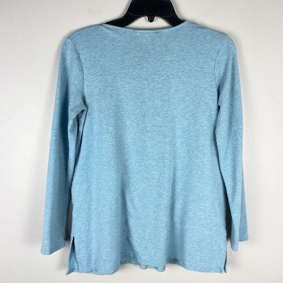 Pure Jill  Pullover Sweat Top Sz XS Blue Pockets Cotton Yoga Gym Running - Picture 4 of 6
